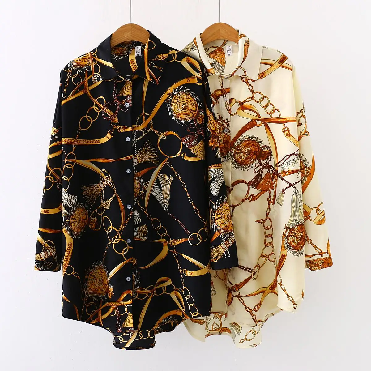 Fashion casual streetwear oversize Women Blouses 2020 Spring chiffon Blouse three quarter sleeve Loose Tops Shirts Blusas Mujer