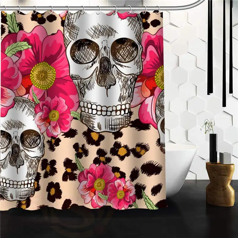 Популярные цветы Сахарный Череп занавеска для душа на заказ ванной s ванная