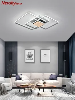 

Nordic metal ceiling light living room wooden mounted led lighting dining square ring led lamp corridor ceiling lamp bedroom