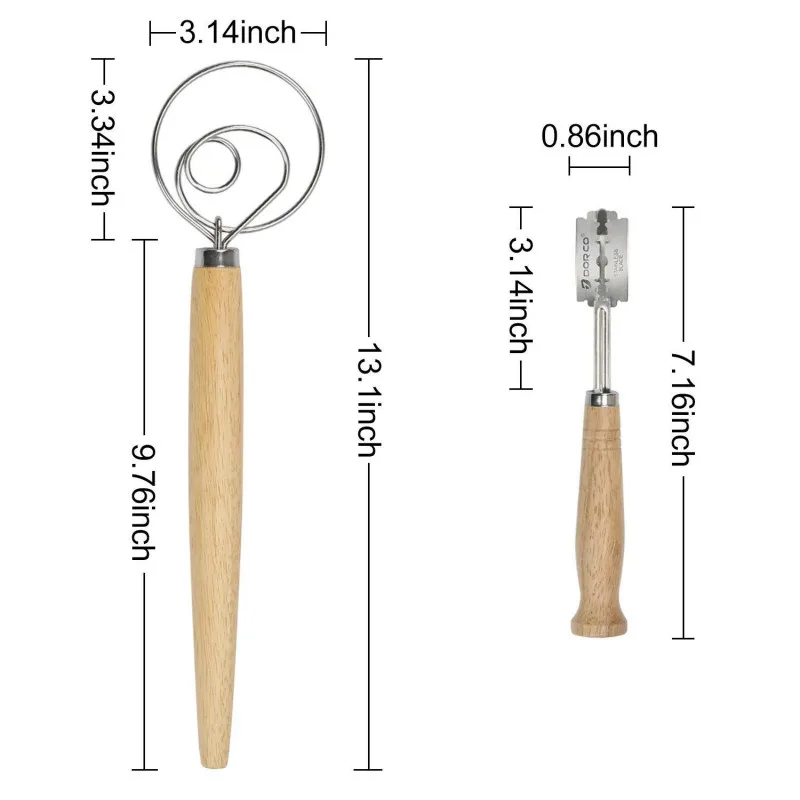 2 пачки 13,5 дюймов из нержавеющей стали датский венчик для теста и хлеба хромой лучший тесто инструмент для подсчета очков Торт Инструменты для ремесленного домашнего хлеба
