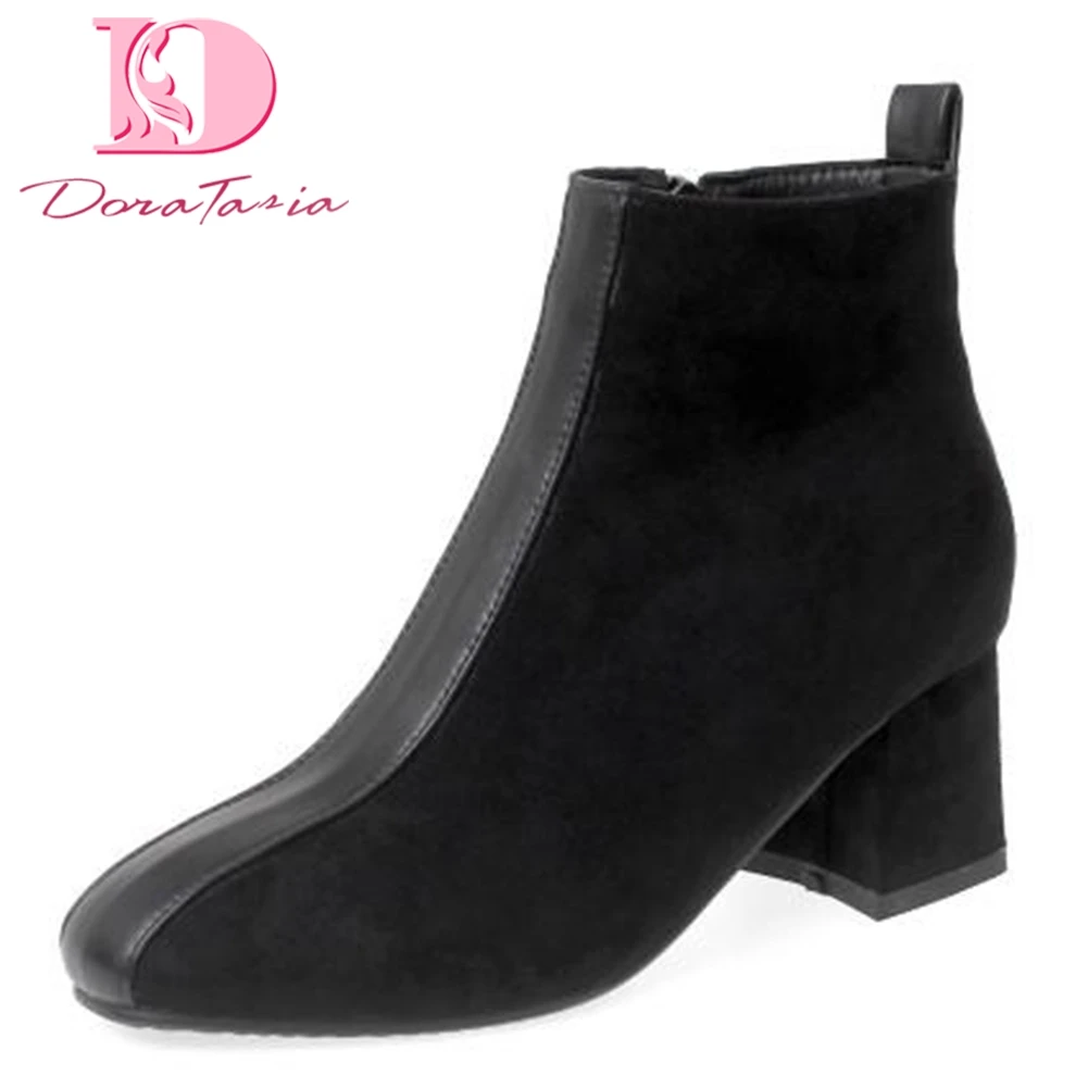 

Doratasia 2020 Big Size 43 Elegant Office Lady Woman Shoes Boots Women Square Heels Date Ankle Boots Female Shoes Booties