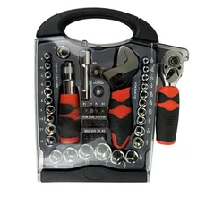 Набор ручных инструментов 45 шт., 1/4 дюймов и 3/8 дюймов, Набор торцевых ключей, отвертка, ручной комбинированный инструмент для ремонта авто, набор ключей