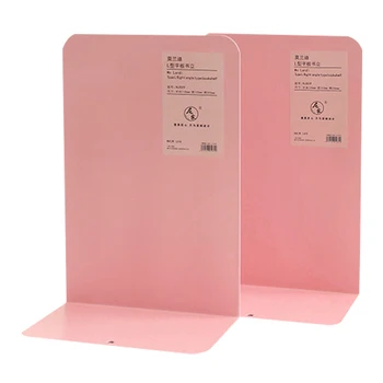 

1 Pair L-shaped Metal Desk Organizer Book Holder with Anti-slip Pads Book Holder Stand Bookshelf Shelves for Office Accessories