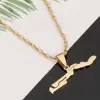Stainless Steel Gambia Map Flag Pendant Necklace Gambian Map Chain Jewelry 5