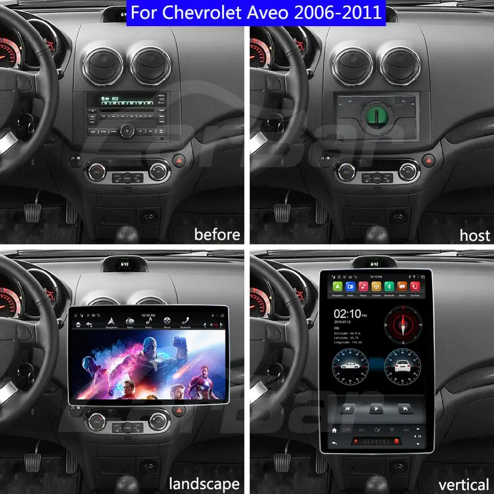 Cheap 12.8" Tesla Style Rotation IPS Screen Android 8.1 Car DVD GPS Player for Chevrolet Captiva Epica Gentra Aveo Lova 2006-2011 1