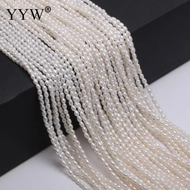 

Cultured Rice Freshwater Pearl Beads Natural For Diy Or Handmade Jewerly White Beads Size About 2-2.5mm Sold By Strand