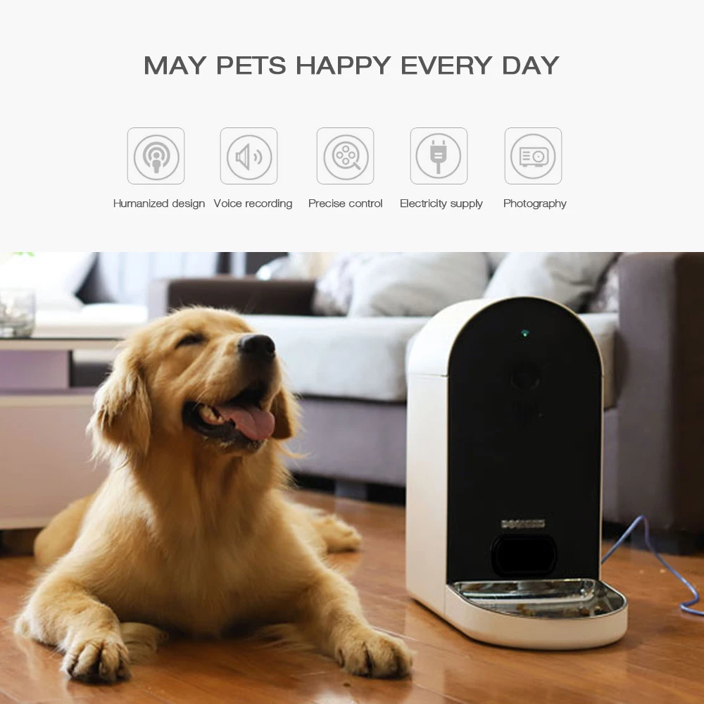 DOGNESS A06 собака умный питатель 165 ° Full HD камера с ночным видением Точное устройство для кормления собак 6L большой емкости Хоппер