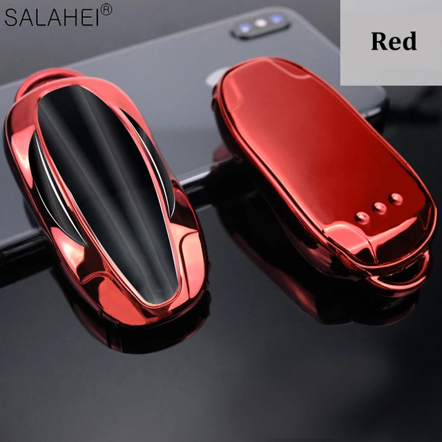 Leather Keychain Soft TPU Car Smart Key Cover Case Fob for Tesla Model X Car  Key Shell Bag Holder Protector Car Accessories - AliExpress