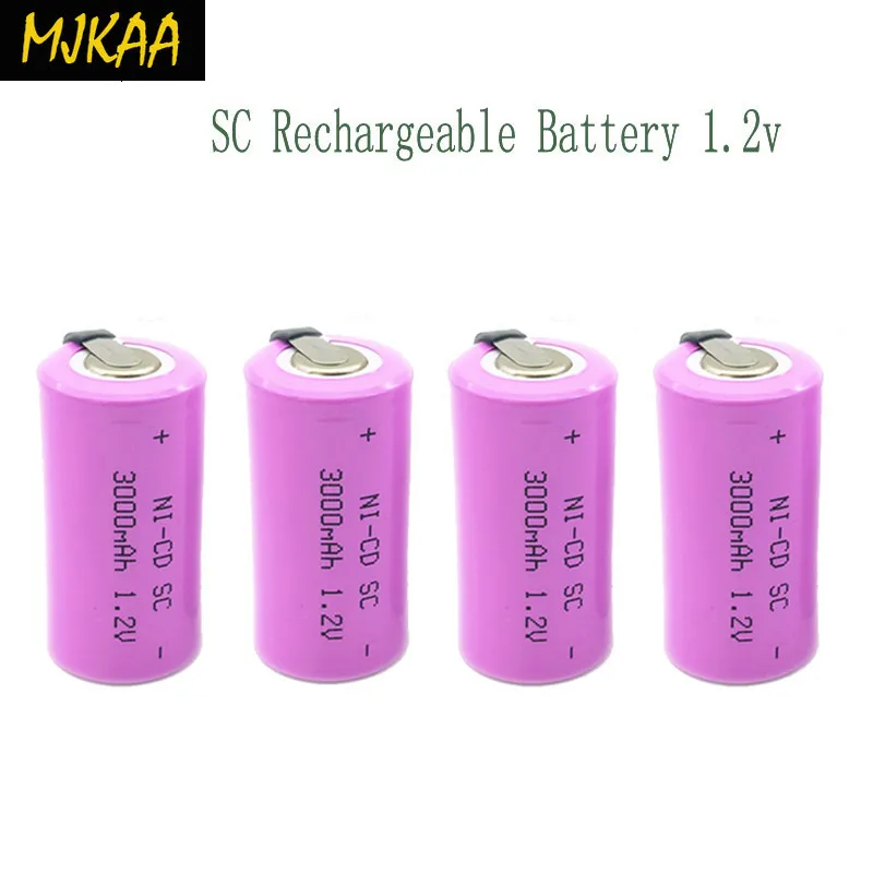 MJKAA Новинка 15 шт Sub C SC 1,2 V 3000mAh Ni-Cd Ni Cd аккумуляторные батареи