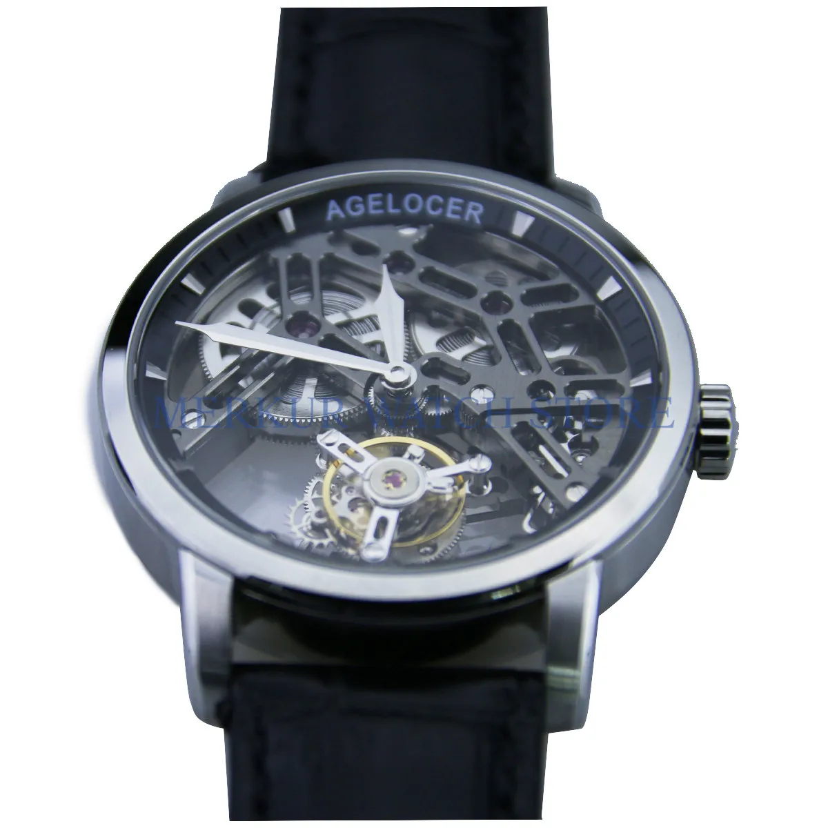 Роскошные Механические наручные часы AGELOCER Caliber.A 9001 с турбийоном | Наручные