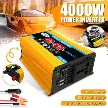 

New 4000W Car Power Inverter Converter DC 12V to AC 220V/110V with LED Voltage Display Dual USB Charger Ports Adapter 4.2A