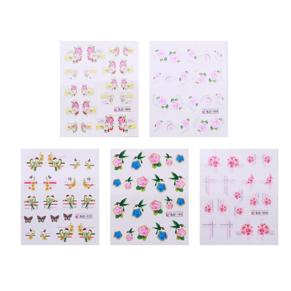 New nail art decorative nail watermark stickers 55 flowers and nature BJC series 55pcs / set Nail tools DIY nails Nail shop Hous