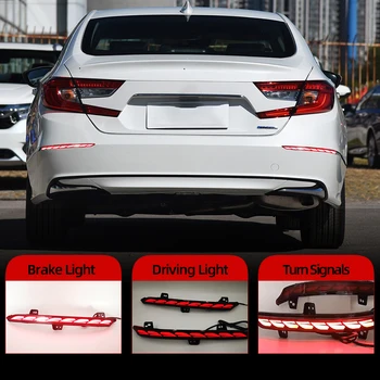 

2Pcs For Honda Accord Inspire 2018 2019 Car LED Rear bumper Fog Lamp Brake Light Dynamic Turn Signal Light Bumper Decoration