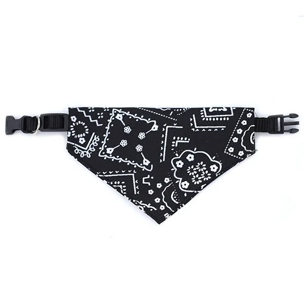 1piece Cute Adjustable Small Dog Collars Puppy Pet Slobber Towel Outdoor Cat Collar Print Scarf Design Dog Collar Neckerchief