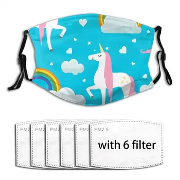 

Reusable Breathable Anti Dust Print Face Masks Cute Unicorns Clouds And Rainbows Masks Fabric Protective PM2.5 Masks Proof Haze