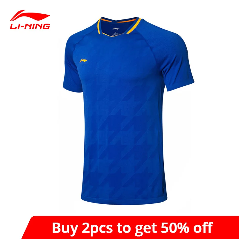 Мужские футболки для бадминтона Li Ning AAYP025 тенниски из полиэстера и нейлона