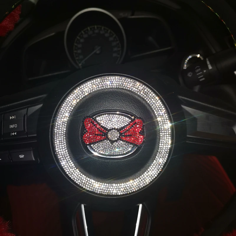 Новое поступление автомобиль творческая наклейка Центр рулевого колеса Аксессуары для mazda - Название цвета: with bow