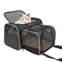 Модная сетчатая дышащая дизайнерская сумка для питомцев, сумка для кошек с возможностью расширения, переносная сумка для питомцев, дышащая большая сумка для кошек, sj-1-QS-029
