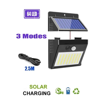 

Split Wall Light Outdoor Light Extension Cord Waterproof Solar Powered Garden Street Wall Split 64/30 LED PIR Motion Sensor opti