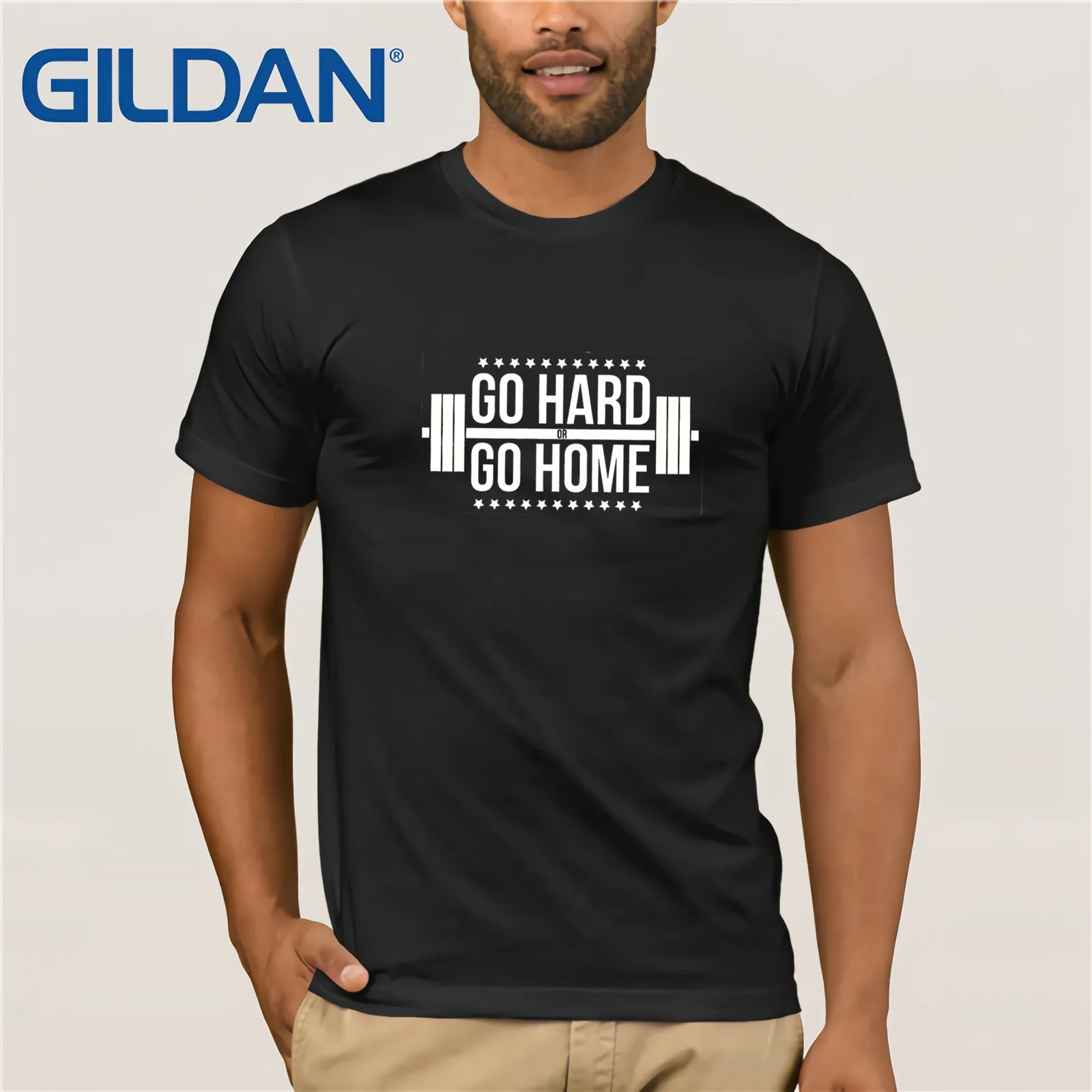 100% качественный хлопок мужская футболка с принтом &quotGo Hard or Go Home&quot Uk здания тела