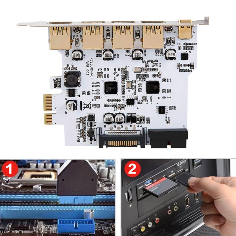 4-портовый USB 3,0 Тип-C 19PIN карты расширения Dual Core Позолоченный разъем NK-шопинг