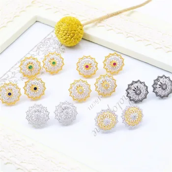 

CMajor S925 Solid Sterling Silver Hollow Out Delicate Vintage Temperament Elegant Two Tone Geometric Stud Earrings for Women