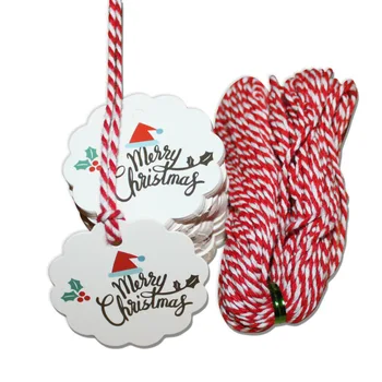 

100ps Noel Gifts Tags Merry Christmas Tree Ornaments Navidad DIY Crafts Label Natal New Year 2020 Christmas Decorations for Home
