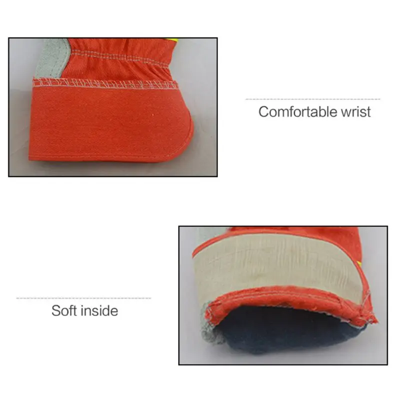 Рабочие перчатки из искусственной кожи для женщин и мужчин со светоотражающими защитными манжетами на костяшках Садоводство строительство мотоциклетные сварочные варежки
