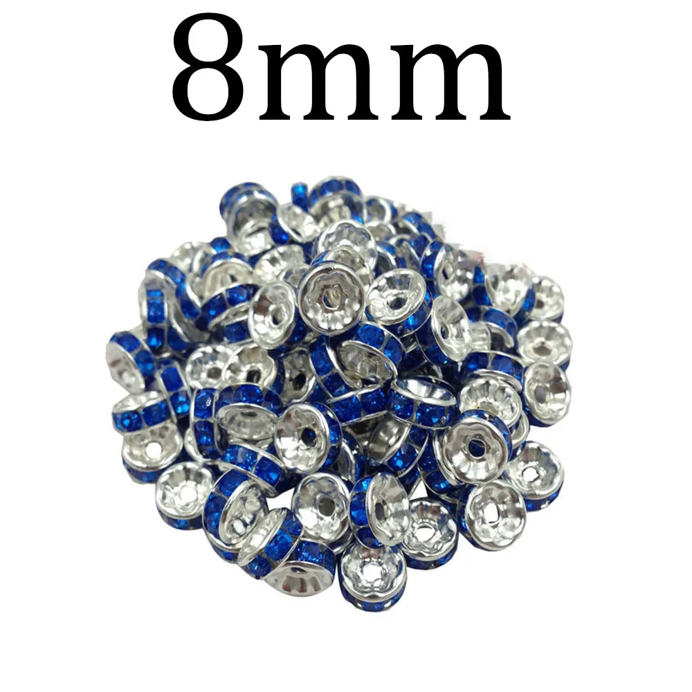 50 шт. 8 мм Смешанные несколько цветов круглые кольца в форме бриллианта кулон горный хрусталь ювелирных изделий делая DIY аксессуары ручной работы