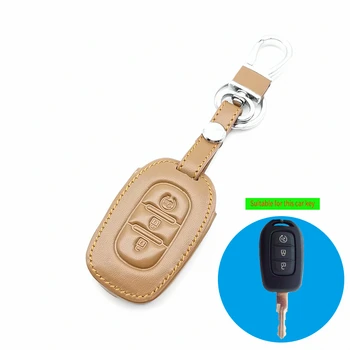 

Leather 3 Buttons Remote Case Cover Fob Key For Renault Duster Logan Sandero Captur Clio Laguna Scen 2015 2016 2017