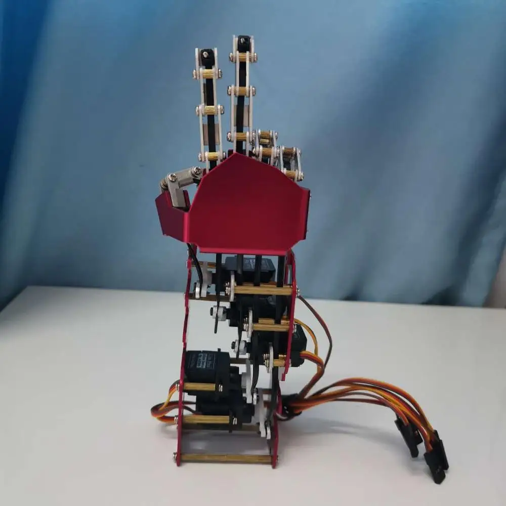 5dof Robot Hand Five Fingers Red Metal Manipulator Arm Mini Bionic Gripper Diy Robot Hand Robot Gripperrobot Accessories Aliexpress