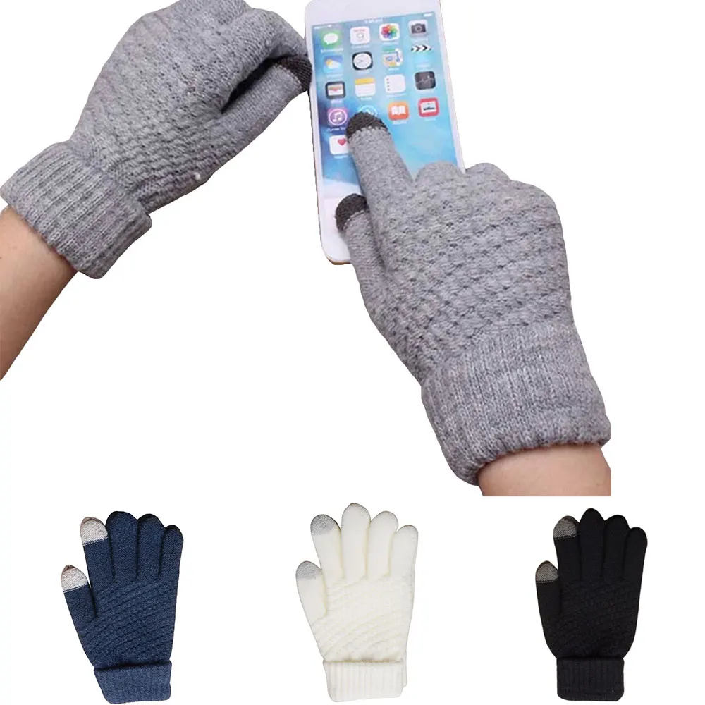 Handwear полный митенки для пальцев Вязаные перчатки Сенсорный экран перчатки Смартфон сохраняет тепло подарок удобный красивый зима осень