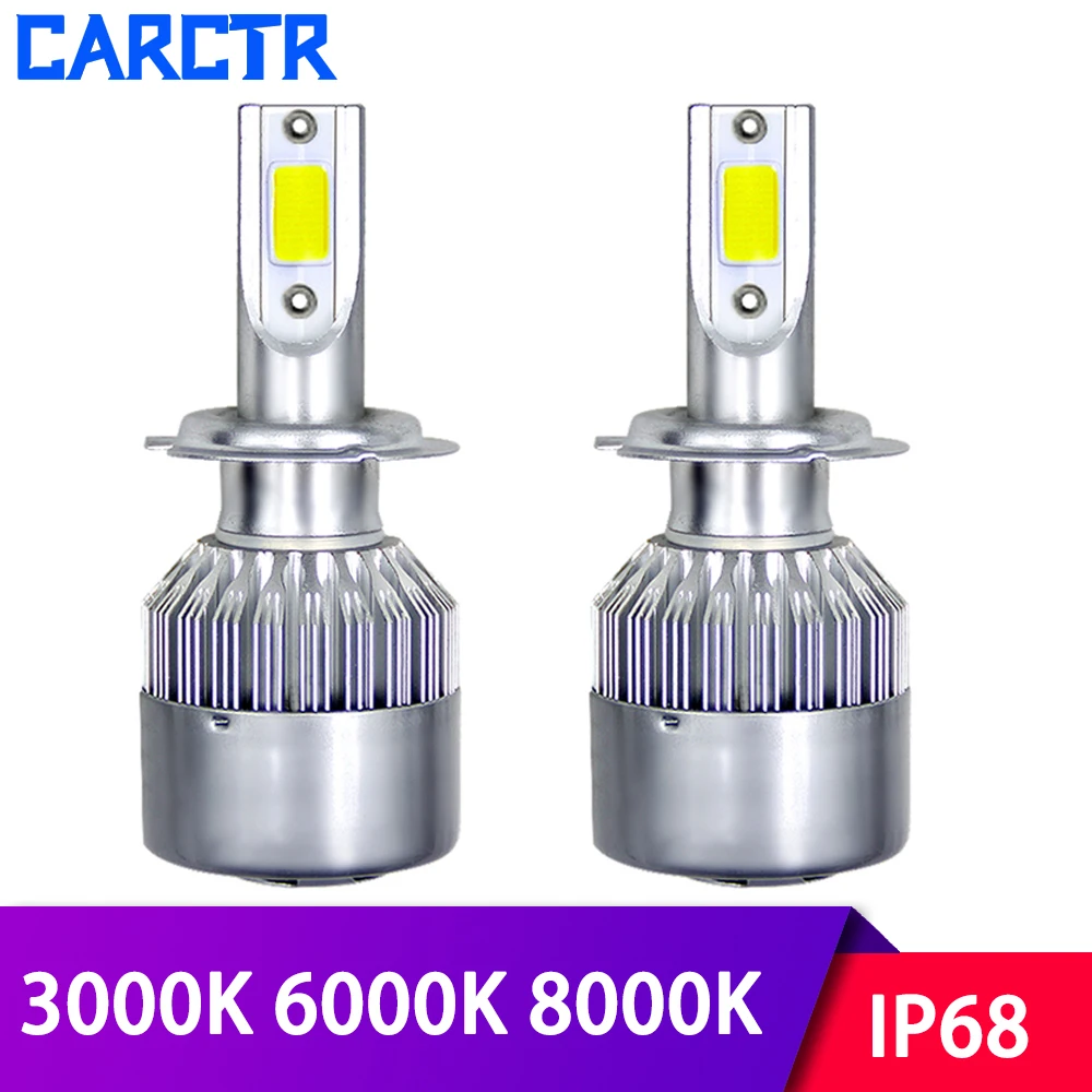 

CARCTR Car Headlight Bulbs H4 LED H7 Lamps H11 H8 H9 6000K 8000K 3200LM IP68 36W Auto Headlamp Car Light Auto Led Headlight