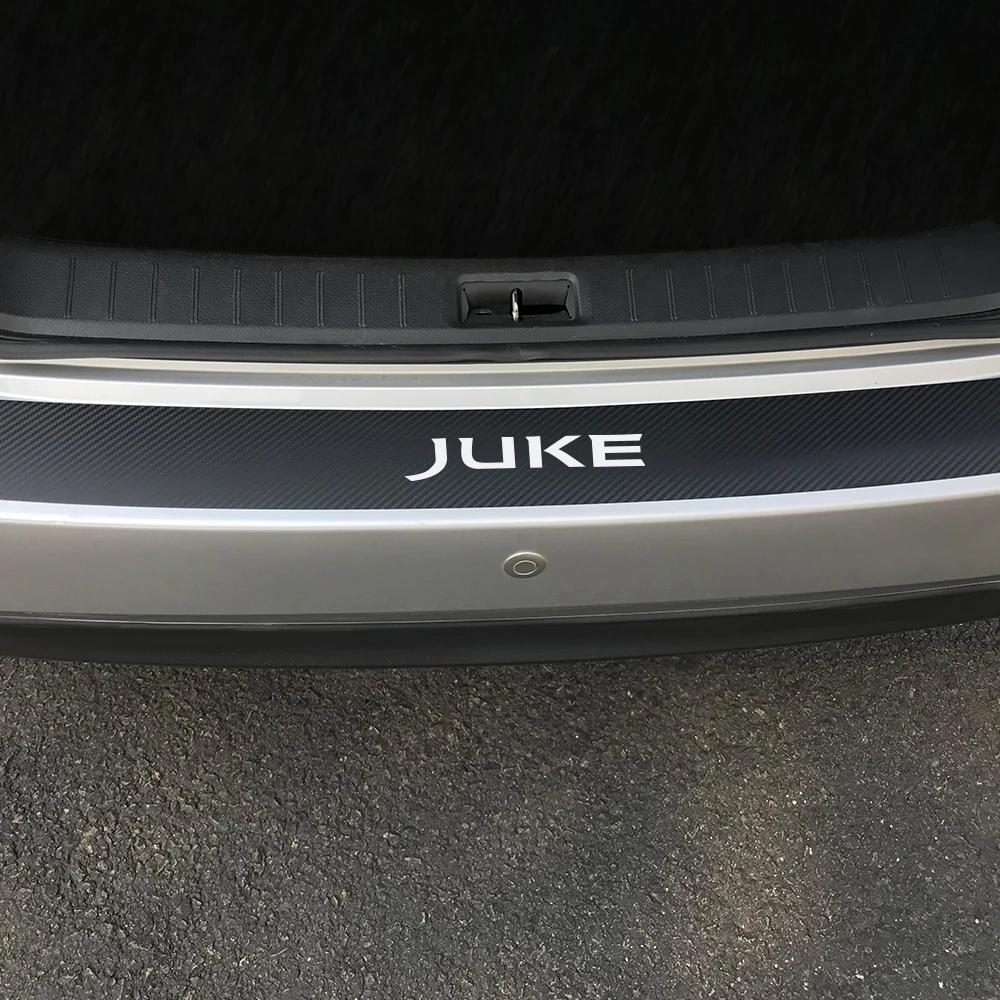 

Car Stickers Auto Rear Trunk Guard Carbon Decal For Nissan Juke Car Rear Bumper Protector Anti-Scratch Trim Stickers Accessories
