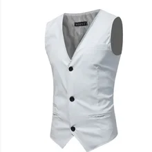 Стиль, Мужские Простые универсальные приталенные жилеты из искусственной кожи, мужские AliExpress Кожаные Жилеты