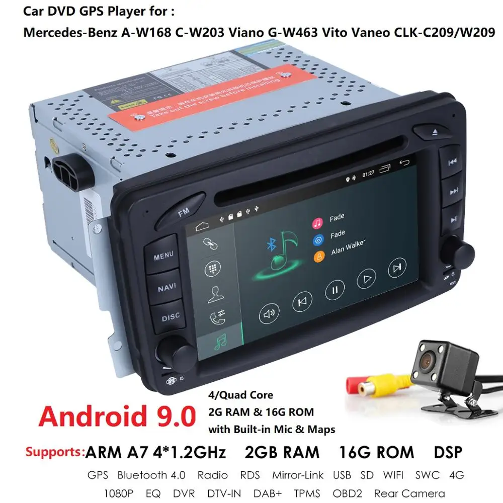 " Android 9,1 автомобильный dvd-плеер для Mercedes Benz W209 W203 W463 Viano W639 Vito Wifi 4G gps Bluetooth Радио стерео аудио