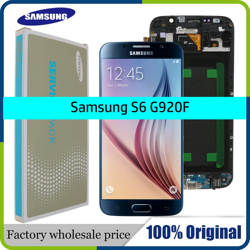 LCD S6 Replacement Touch-Screen Super-Amoled Samsung Galaxy ORIGINAL Digitizer-Assembly