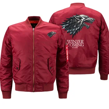 

Game Of Thrones TV Pattern Mens Bomber Jakcet WINTER IS COMING Print Male Tops 2019 New Fashion Military Tactical Men Army Coats