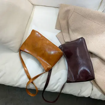 

Vintage Simple Fashion Famous Designer PU Leather Women's Handbag Purse 2020 NEW Women Shoulder Bag Bags free shipping