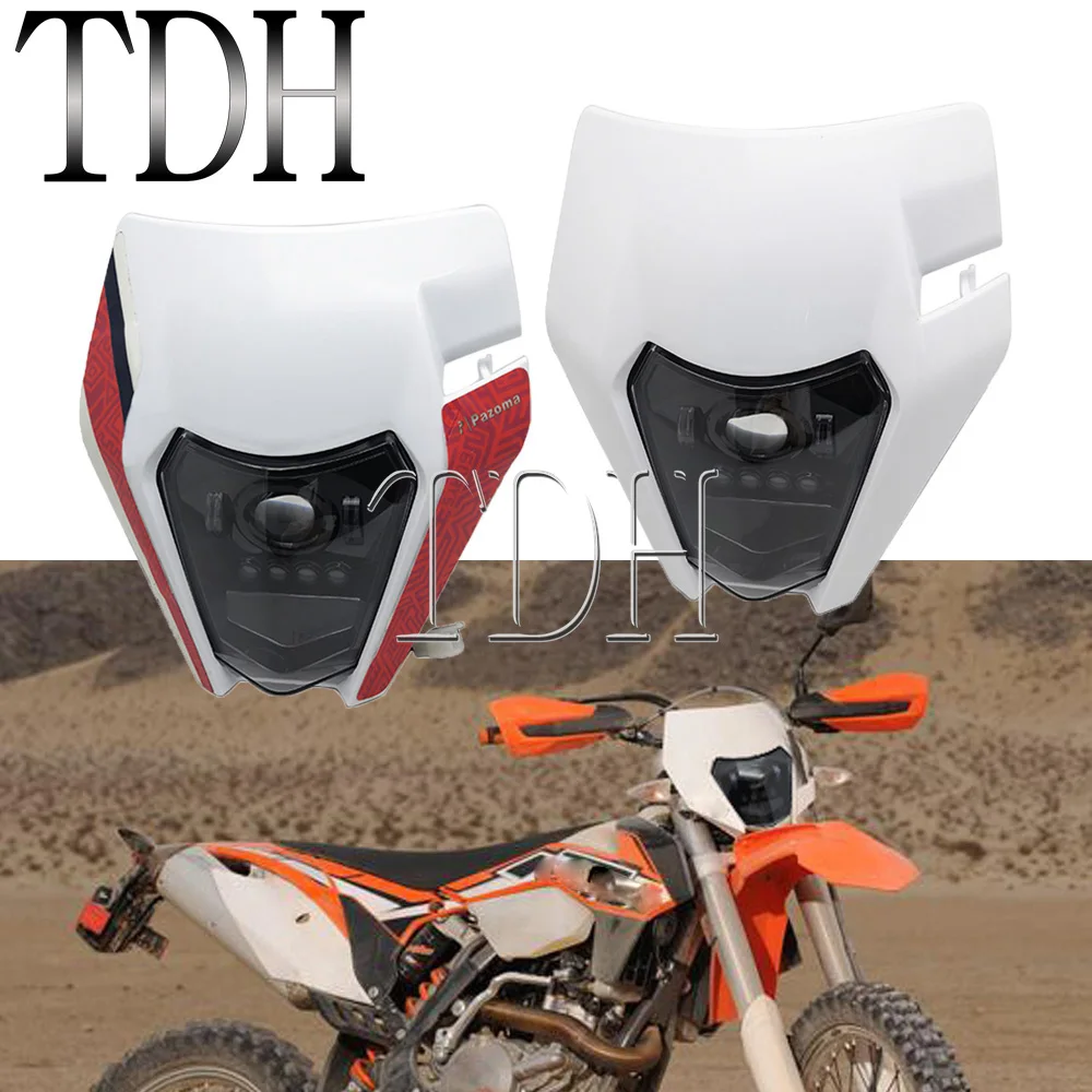 Universal Enduro Dual Sport Headlight LED Head Lamp For 125 250 350 500 EXC TC TE FE TC 250 350 450 Hi/Lo Beam Running Light