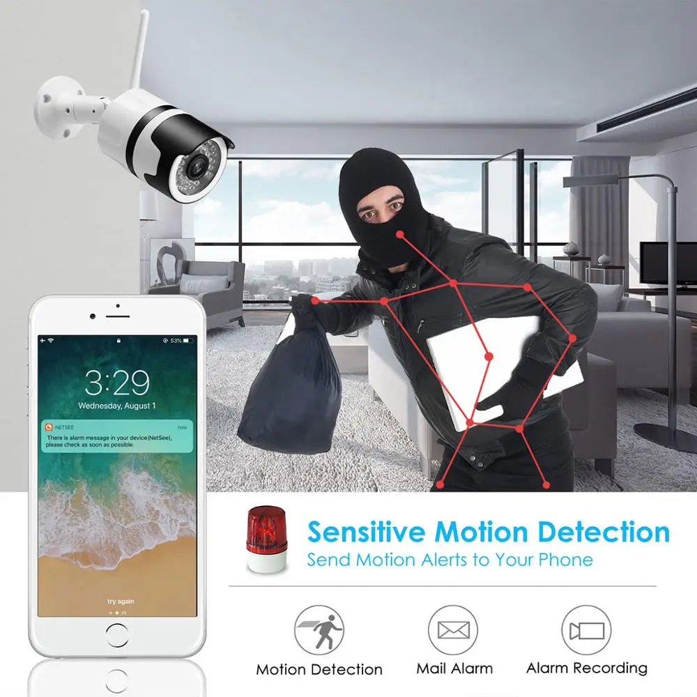 Inesun Mini wifi outdoor IP camera Onvif 1080P waterproof 2.0MP wireless security camera two way audio Night Vision 128G SD Card