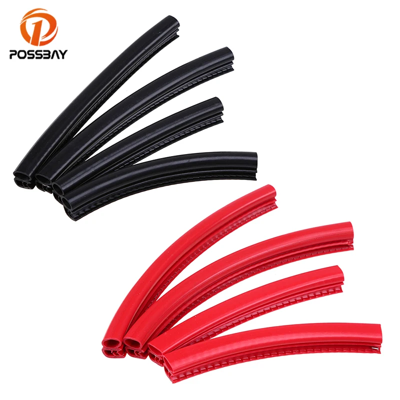 POSSBAY Truck Car Door Guard Buffer Black/Red Door Edge Trim Protector