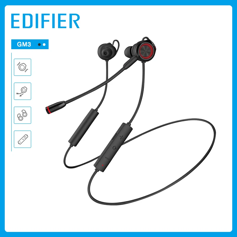 Edifier GM3 игровая bluetooth-гарнитура, беспроводное упражнение, фитнес-линия управления, тяжелый бас, вибрационный наушник с микрофоном