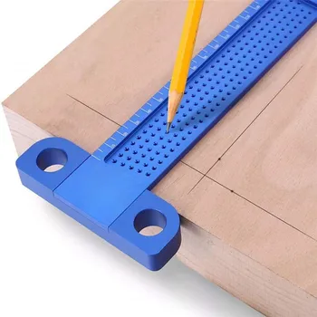 

Woodworking T Ruler 160mm Hole Positioning Crossed Marking Gauge Aluminum Alloy Metric Scriber Measuring Carpenter Tools Parts