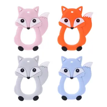 

Baby Silicone Gutta-percha Animal Fox Shape Multi-color Molars Cartoon Hand-toothed Teether Soothing Infant Kids Toys