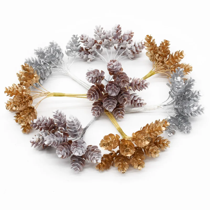 

10 Pieces Artificial Pine Cones Wedding Decoration Christmas Decorations for Home Pine Ball Pine Pagoda Dried Flower Candy Boxes