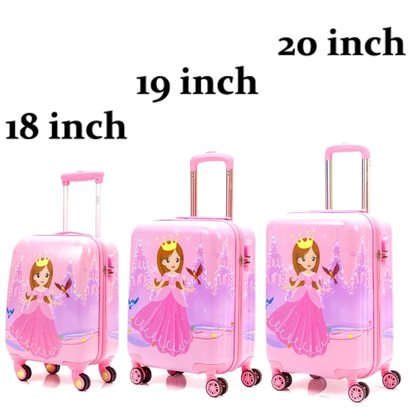 1" 19" 2" Inchs чемодан с рисунком, розовый чемодан на колёсиках, чемодан на колесиках для путешествий для детей, чемодан на колесиках, милая детская сумочка, подарок для девочек - Цвет: Cartoon suitcase9
