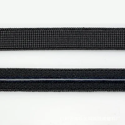 Meetee 18 ярдов 10 мм Полиэстеровая эластичная повязка нескользящая резиновая стрейч кружевное полотно на Брюки Пояс аксессуары для шитья одежды EB014 - Цвет: Черный