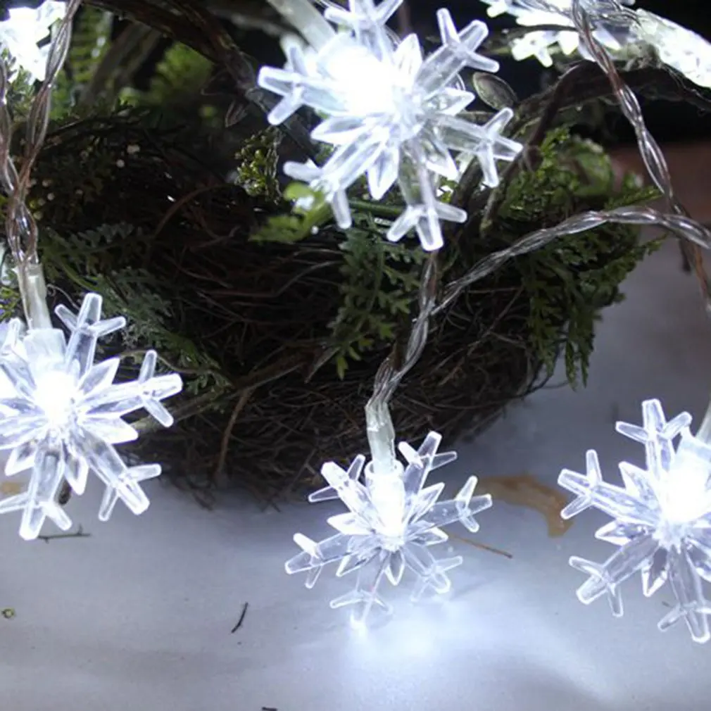 

1M 10Leds Christmas Tree Snow Flakes Led String Fairy Light Xmas Party Home Wedding Garden Garland Christmas Decorations Outdoor