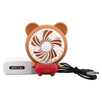 

Handheld Mini Fan Cartoon Animal Bear Fan USB Foldable Fan Portable Rechargeable Fan(Red Bear )